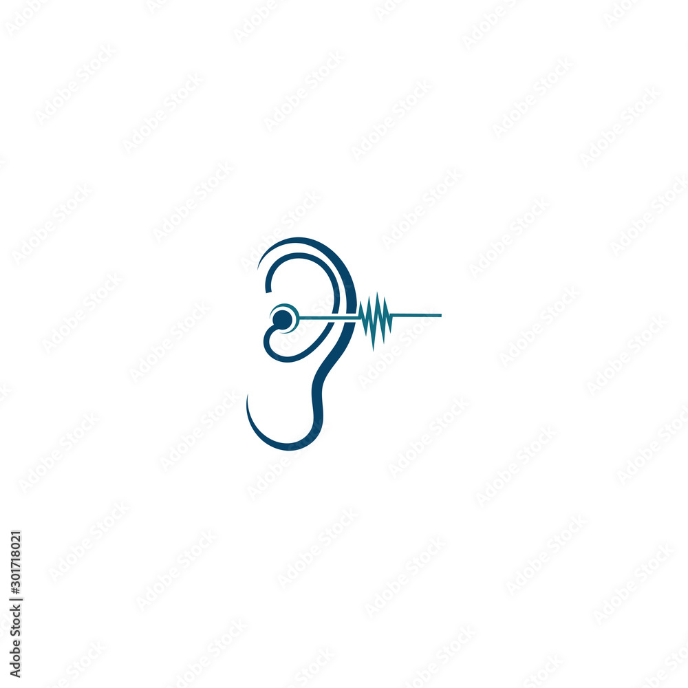 ear logo and symbols vector app icons