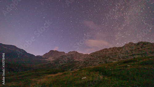 Milky way over the Canin grup in a summer night