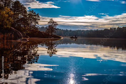 Canvas Print fishing in stockholm sweden