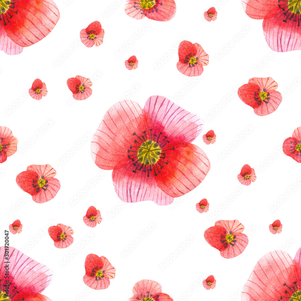 Obraz premium Watercolor composition of flowers in pastel colors seamless pattern. The element for design. Greeting card. Valentine's Day, Mother's Day, Wedding, Birthday, Packaging, textiles Clipping path included