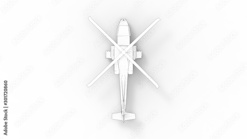 3d rendering of a combat helicopter isolated in white background 3d rendering of a combat helicopter isolated in white background