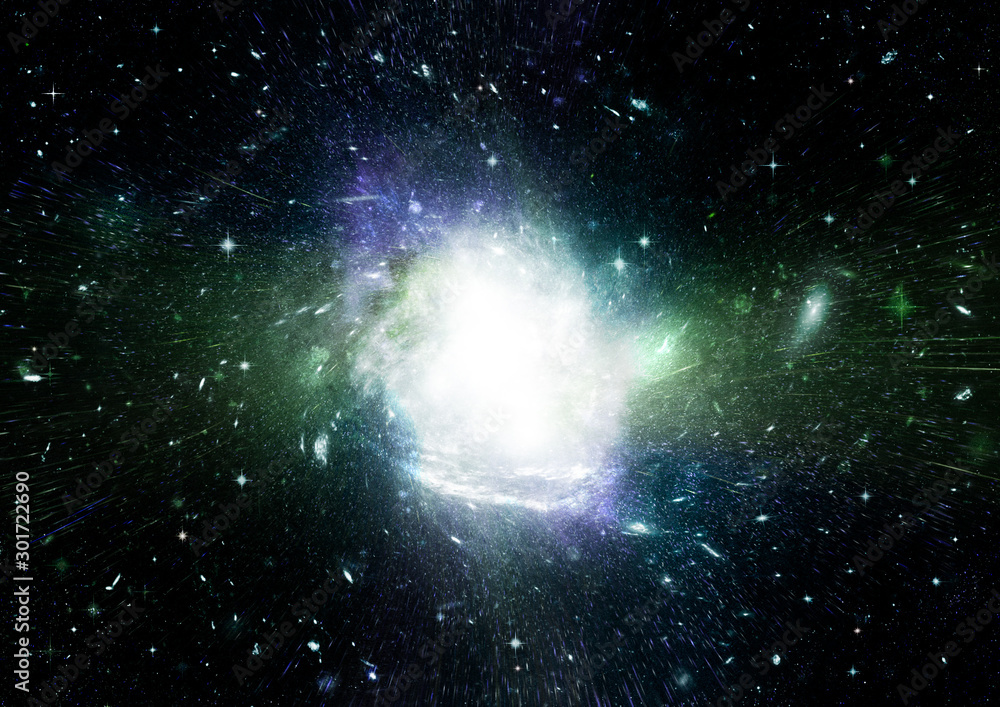 Naklejka Stars, dust and gas nebula in a far galaxy