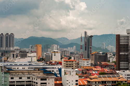 Georgetown Penang - April 25 2019 :  The colourful, multicultural capital of the Malaysian island of Penang. the city is known for its British colonial buildings, Chinese shophouses and mosques.