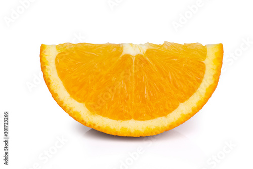 Orange slice on white background.