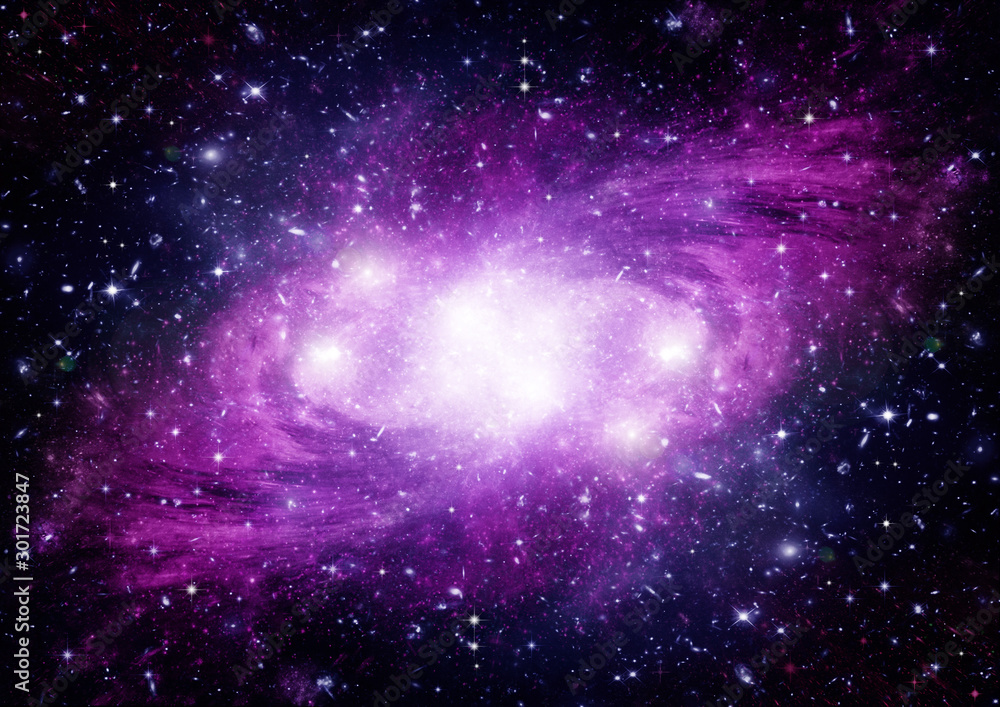 Fototapeta premium Stars, dust and gas nebula in a far galaxy