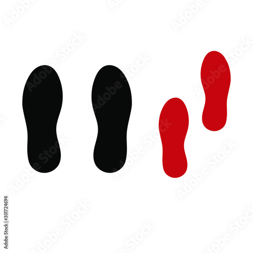  A set of simple icons with traces of shoes.
