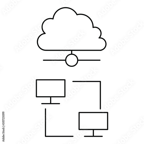 Set of simple icons with Internet hosting