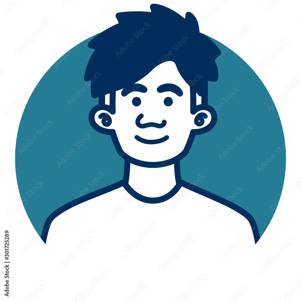 男性 ツーブロック 刈り上げ 人物 人 アイコン かわいい 顔 上半身 Stock Vector Adobe Stock