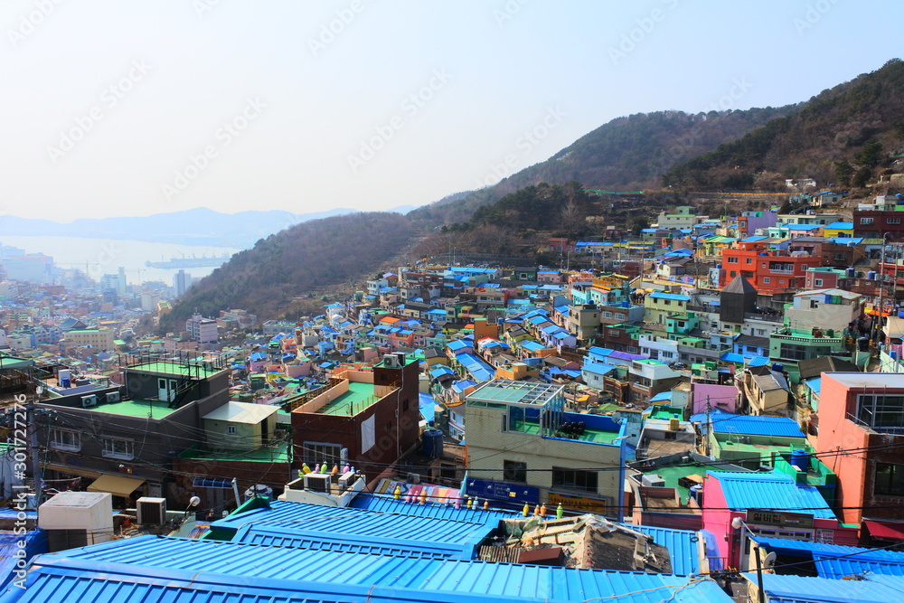 the colorful village in Busan, Korea