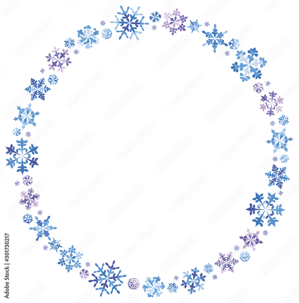 雪　結晶　フレーム