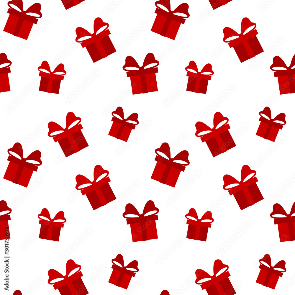 Seamless Red Pattern With Gift Boxes In A Line Style. Wrapping Paper,  Fabric Print Design Royalty Free SVG, Cliparts, Vectors, and Stock  Illustration. Image 55073773.