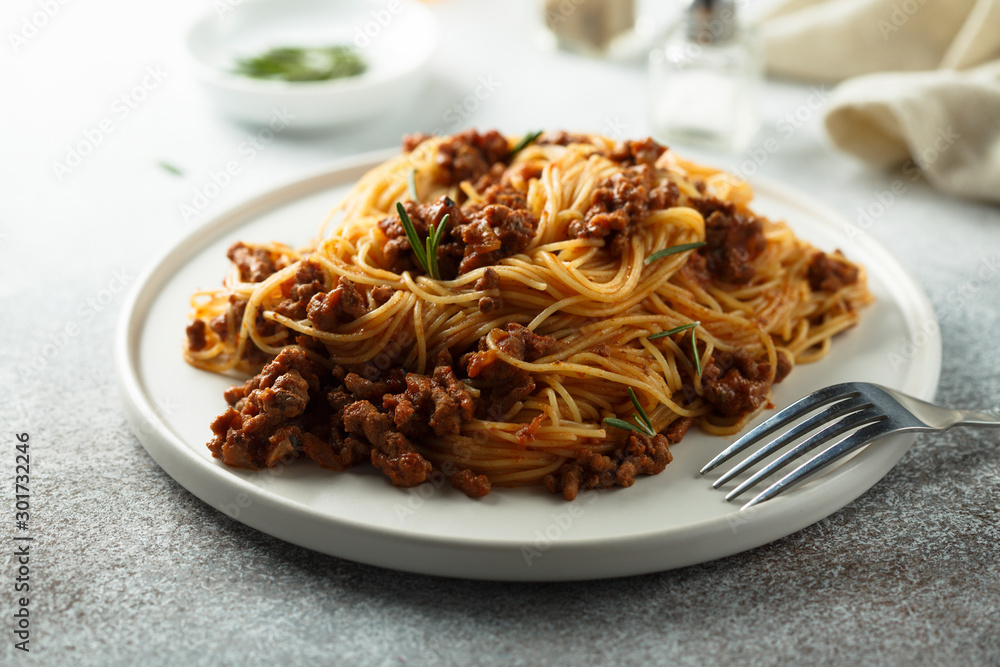 Homemade pasta with tomato sauce and beef Homemade pasta with tomato sauce and beef