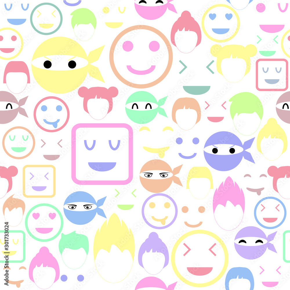 face seamless pattern background icon. face seamless pattern background icon.