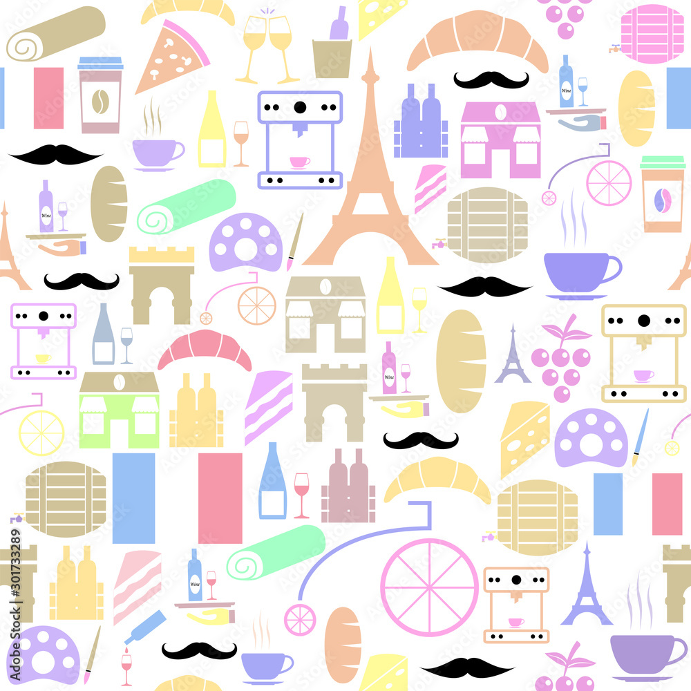 french seamless pattern background icon. french seamless pattern background icon.