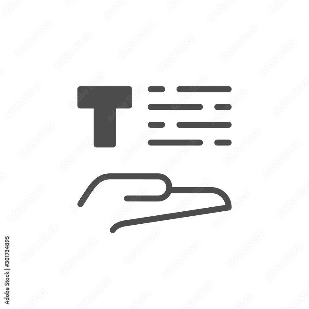 Copywriting or text content glyph icon Copywriting or text content glyph icon