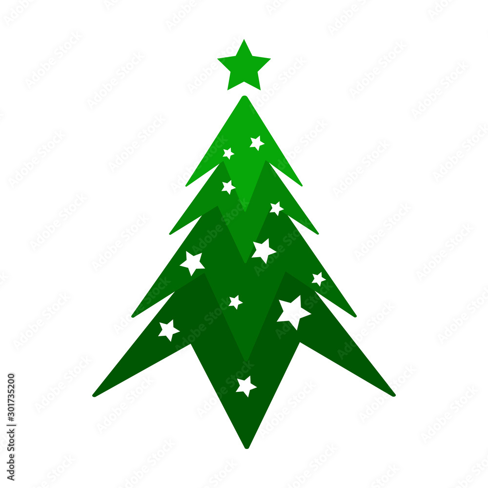 Obraz premium Christmas tree vector abstract illustration