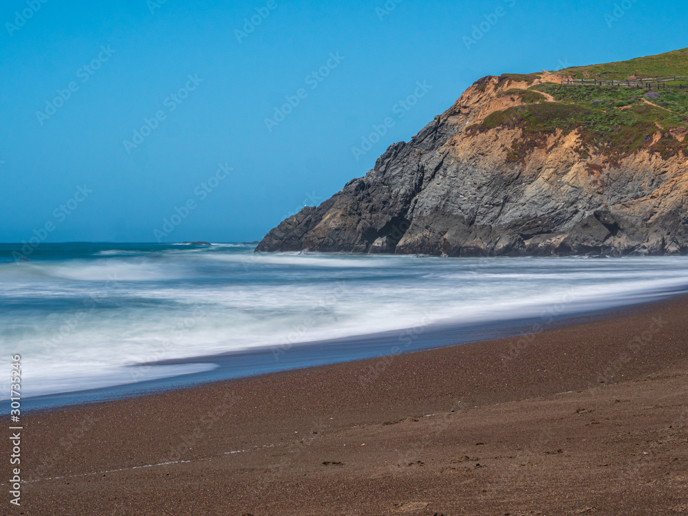 California Beach with long exposure to enjoy huge dangerous waves California Beach with long exposure to enjoy huge dangerous waves