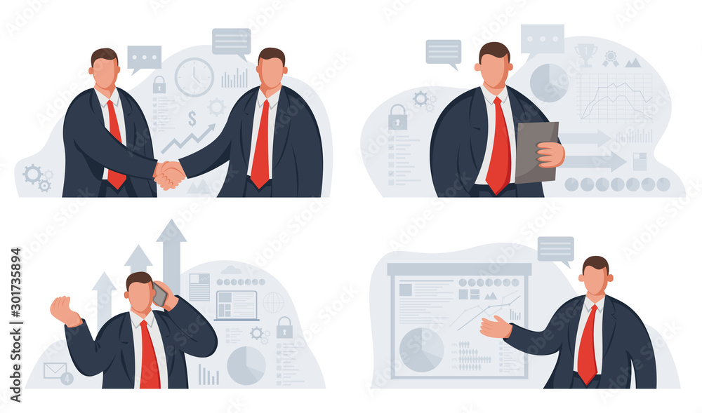Business template with infographic elements for presentations, websites or app. Vector Business template with infographic elements for presentations, websites or app. Vector