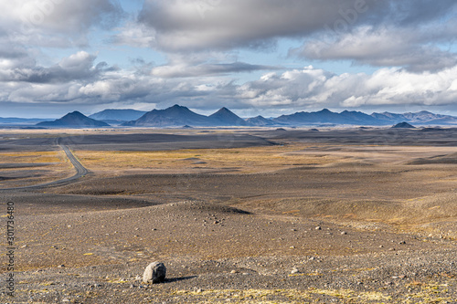 vulcanic landscape with vulcanos and craters in the northern Ihighland of Iceland  Europe  landscape 