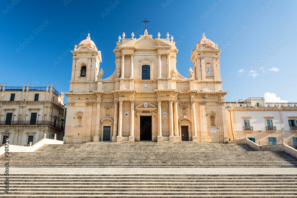 Ancient beautiful baroque cathedral in Noto, Sicily, Italy