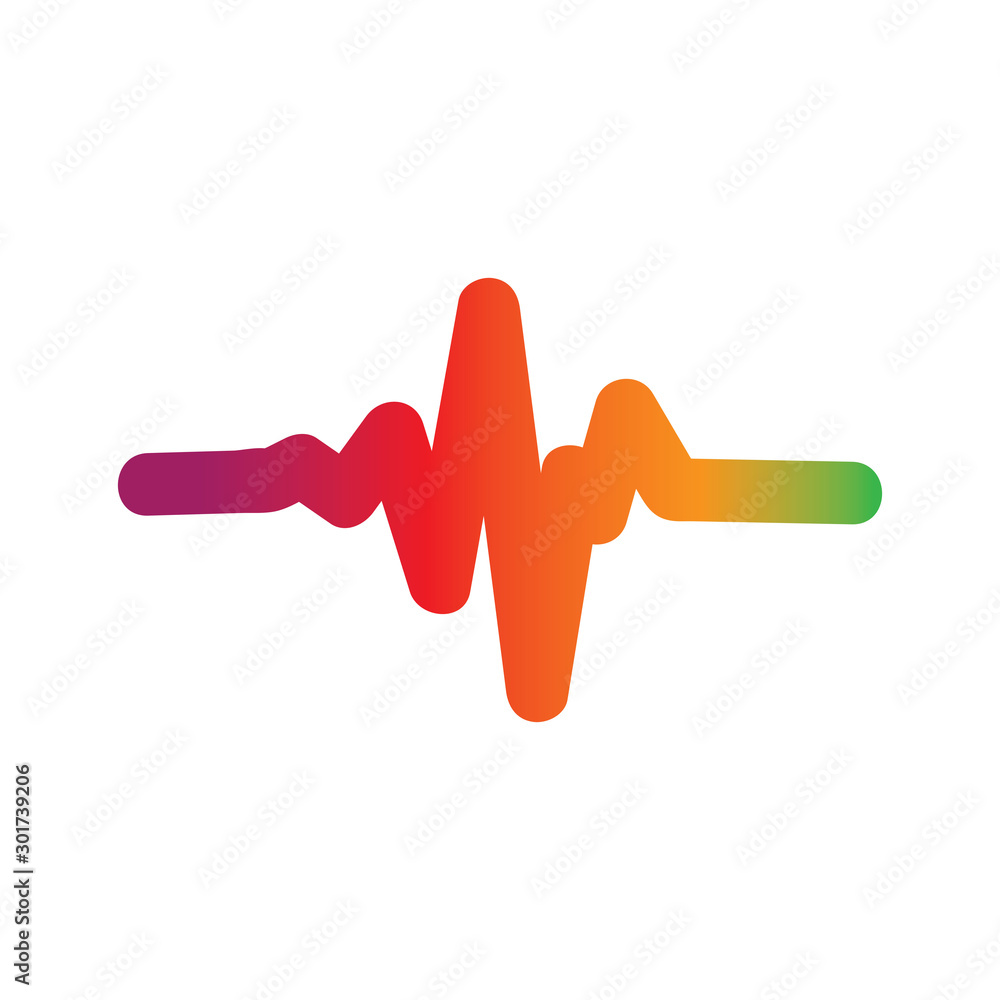 Obraz premium SOUND WAVE LOGO TEMPLATE VECTOR ICON ILLUSTRATION