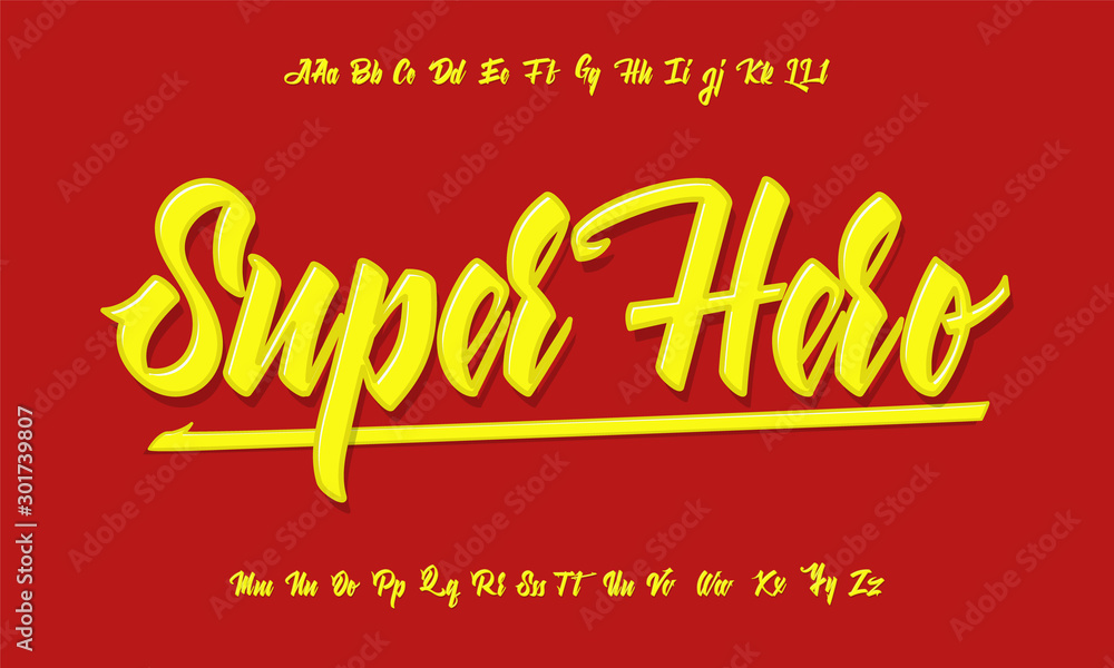 Comics superhero style font design. Brush written letters, alphabet and numbers, vector illustration. Comics superhero style font design. Brush written letters, alphabet and numbers, vector illustration.