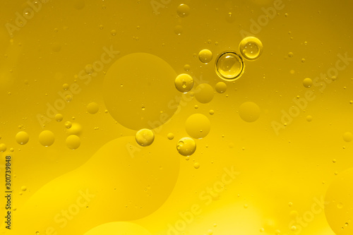 Abstract Yellow water bubbles background
