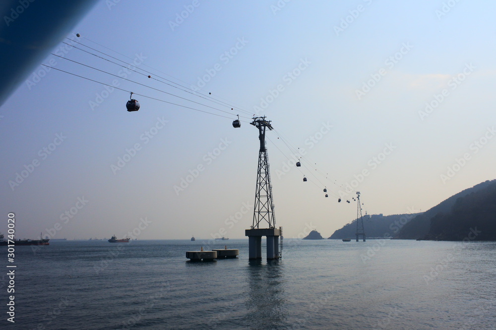 the marine cable car in Busan, South Korea