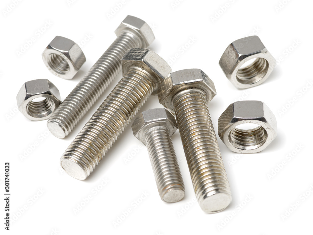 bolt and nut isolated on white background bolt and nut isolated on white background