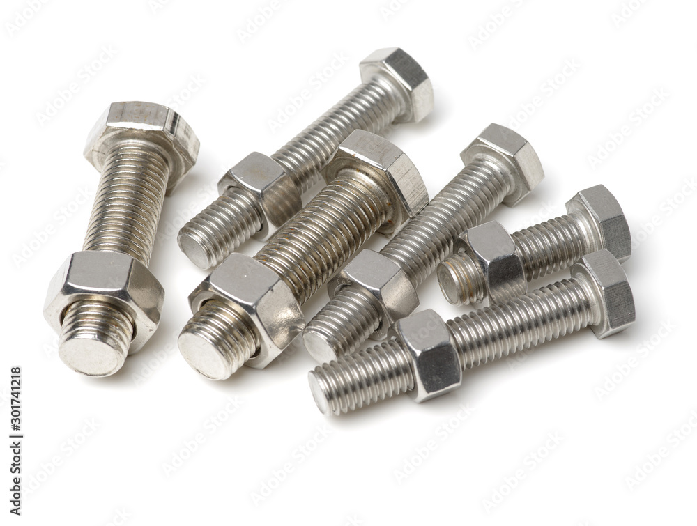 bolt and nut isolated on white background bolt and nut isolated on white background
