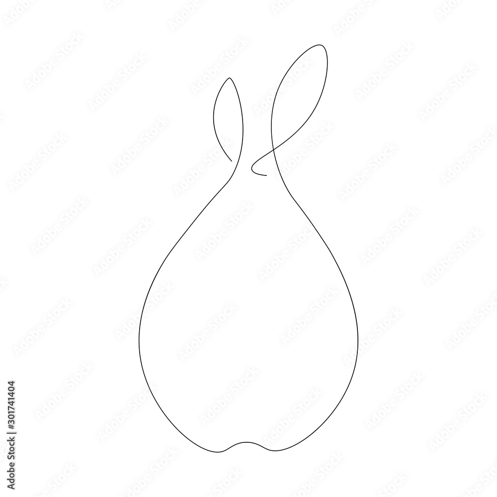 Pear icon, fruit continuous line drawing vector illustration Pear icon, fruit continuous line drawing vector illustration