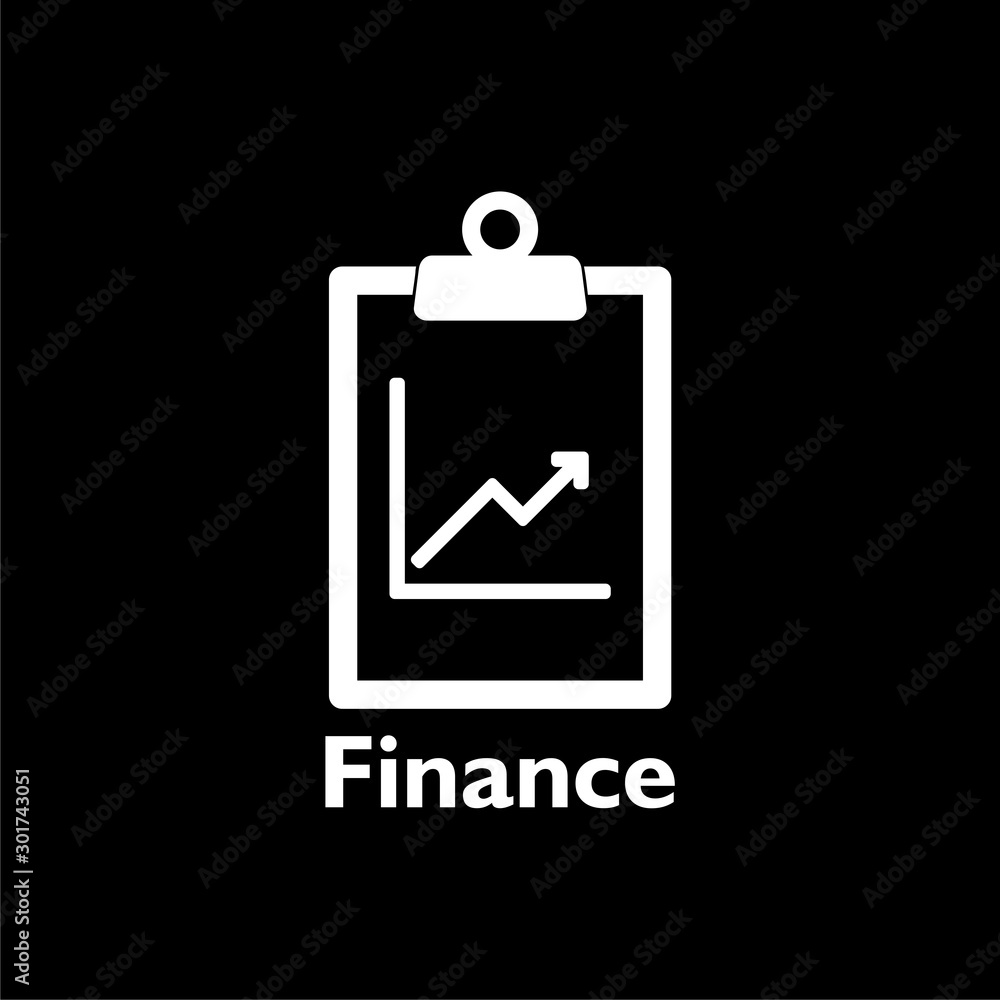 Finance Report icon isolated on black background Finance Report icon isolated on black background