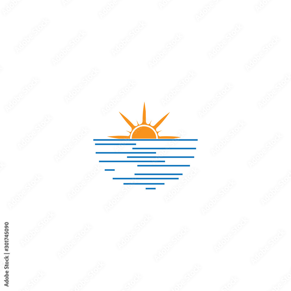 Obraz premium Sun logo and symbols star icon web Vector
