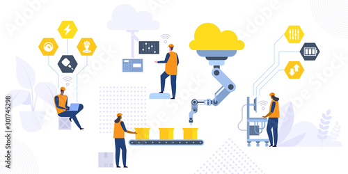 Smart industry 4.0 vector illustration concept