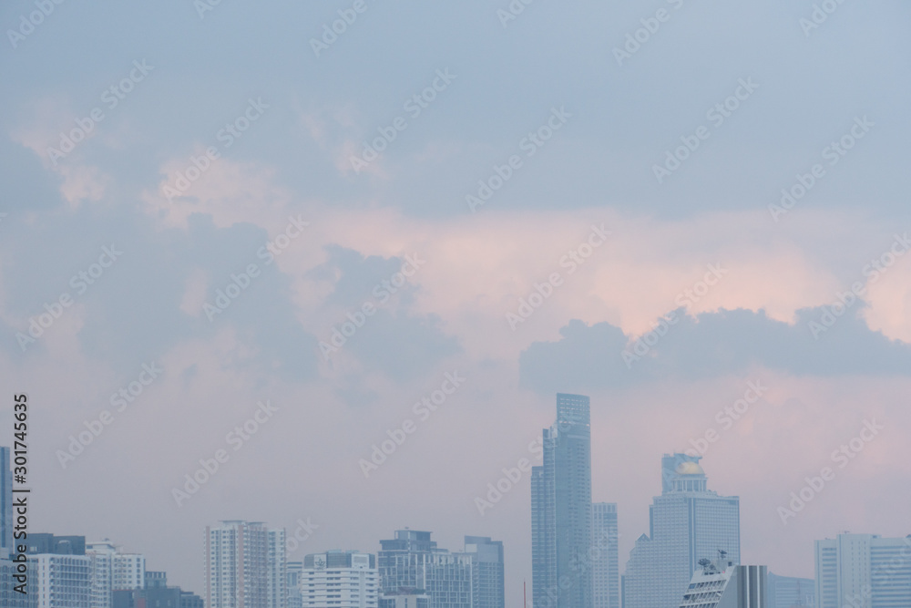 PM2.5 dust covered the view of Bangkok.
