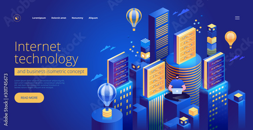 Internet technology and business landing page