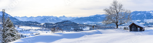 Ausblick auf die Allgäuer Alpen im Winter