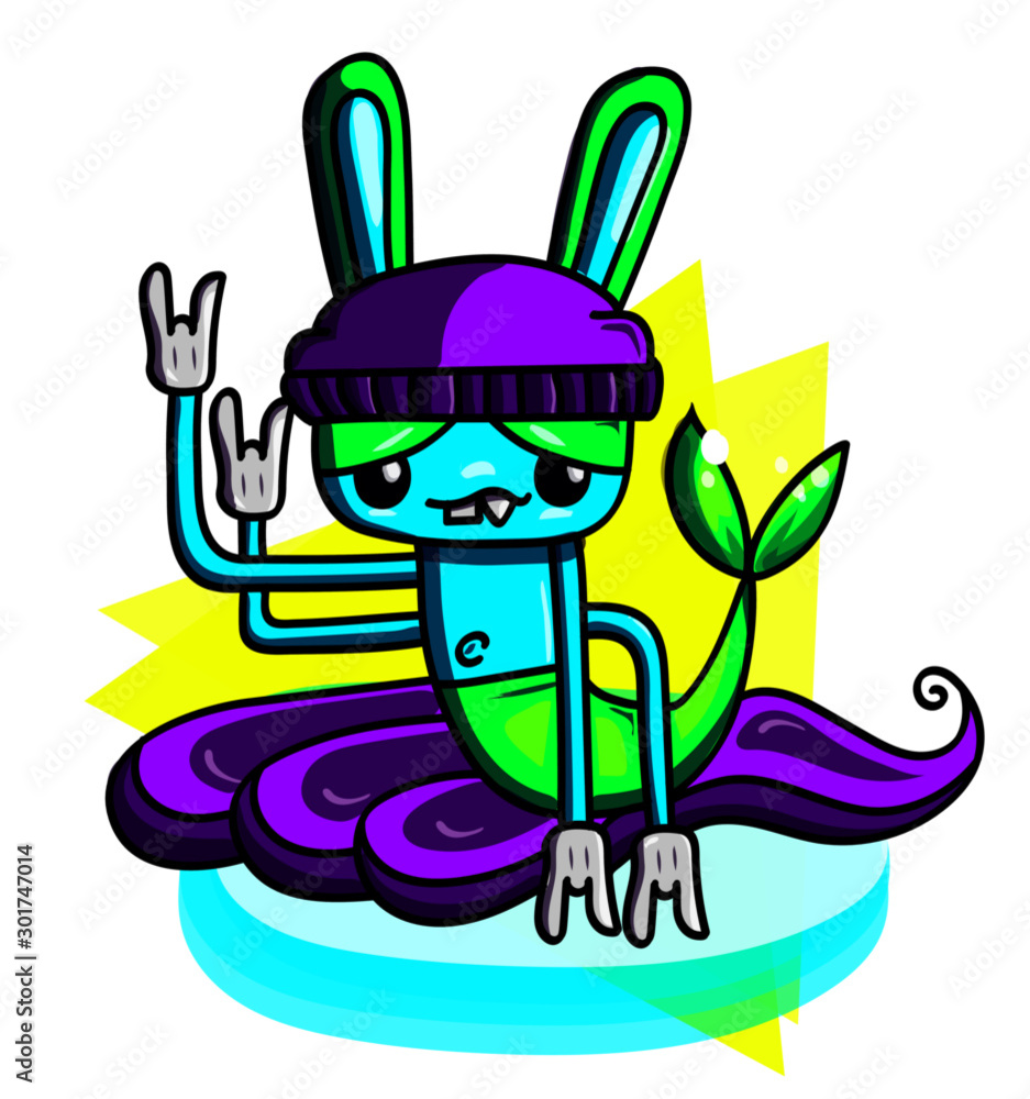 blue mermaid rabbit surfer vector blue mermaid rabbit surfer vector