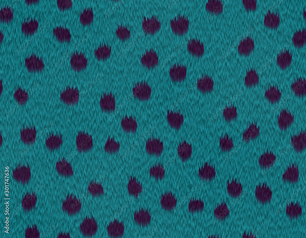 Blue cheetah fur with dark blue round shape spots