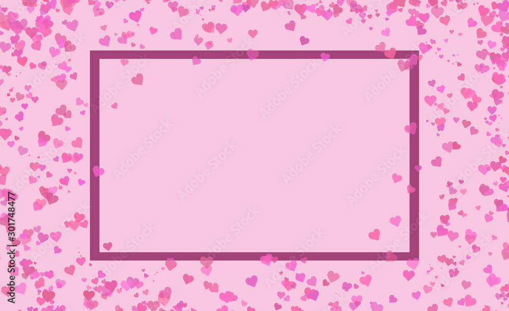 Cute bokeh hearts pink.  lots of little hearts in the frame for decoration. Romance. Backgrounds for lovers. Valentine's day.