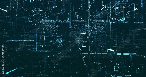 Abstract digital network data background, 3D rendering