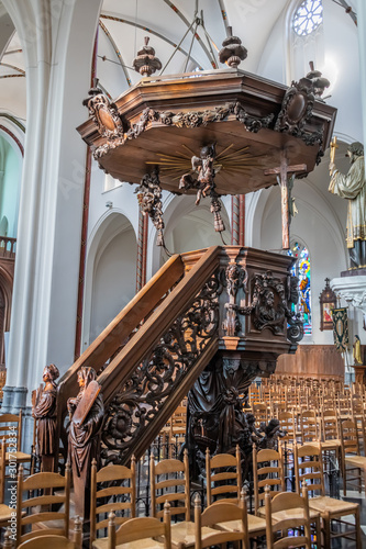 Grand podium inside a Belgian Church. 