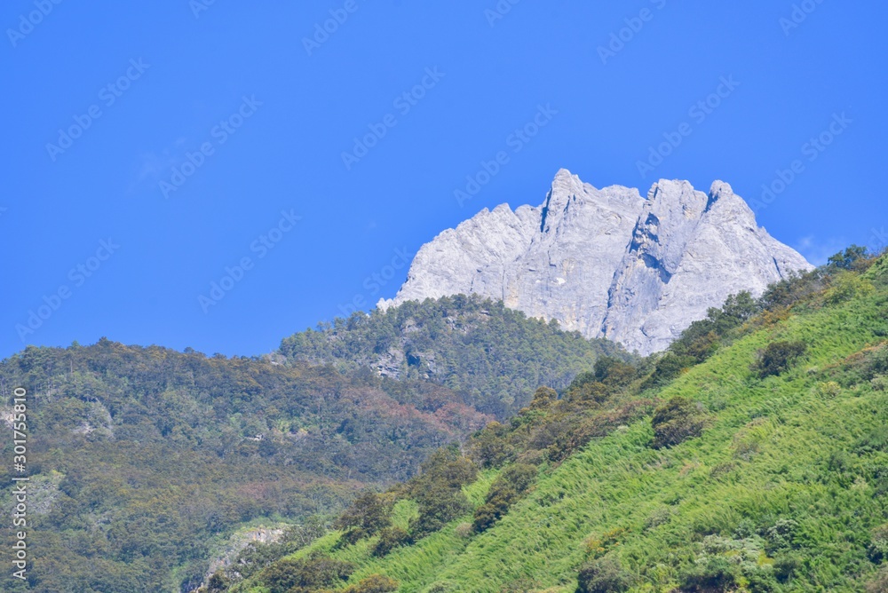 View of Peak of Rocky Mountain Near Tiger Leaping Gorge in Shangri-La