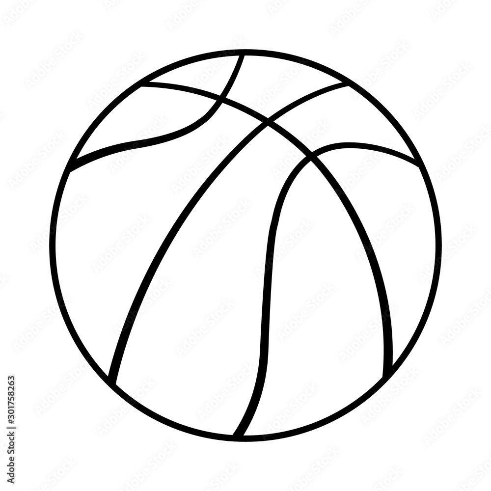 Basketball ball outline simple flat vector icon eps10 isolated black and white Basketball ball outline simple flat vector icon eps10 isolated black and white