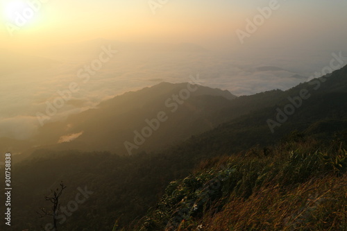 moutian travel white green forest landscape © สมปอง ป้องปิด
