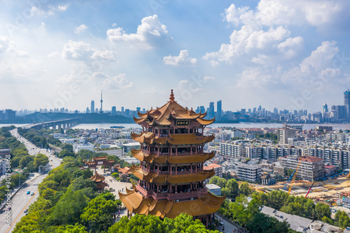 The yellow crane tower   located on snake hill in Wuhan  is one of the three famous towers south of yangtze river China.