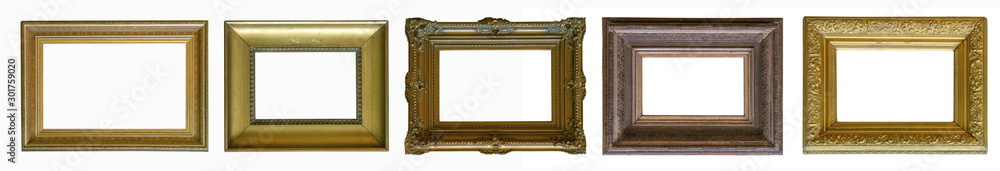 Frames paintings gold antique antiquity collection isolated museum