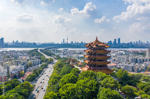 The yellow crane tower , located on snake hill in Wuhan, is one of the three famous towers south of yangtze river,China.