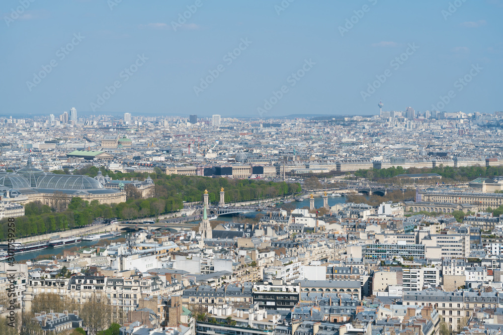panoramic view of Paris from a height