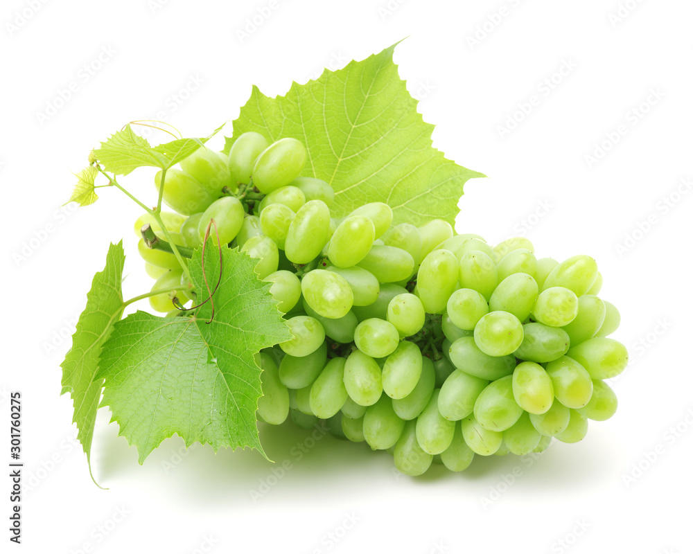 green grapes isolated on the white background green grapes isolated on the white background